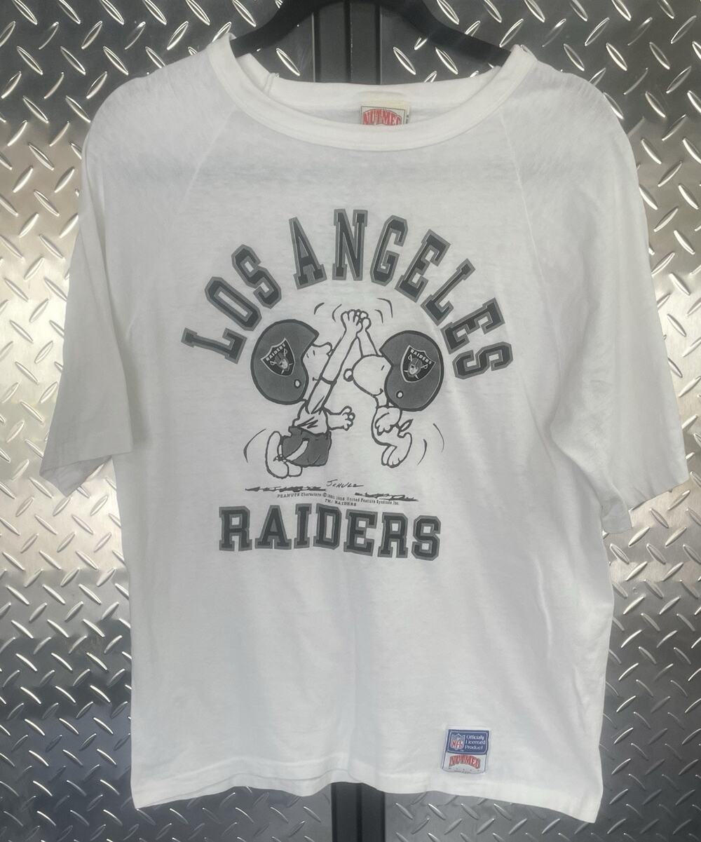 Vintage 90s Nutmeg Snoopy LA Raiders T Shirt Men's L USA Made NFL